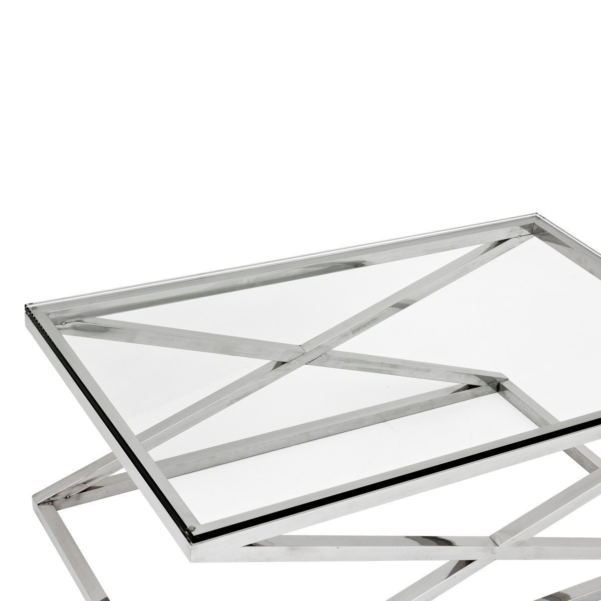 Clear Glass Coffee Table Criss Cross | Eichholtzmh.com