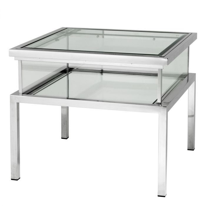 Side Table Harvey polished stainless steel