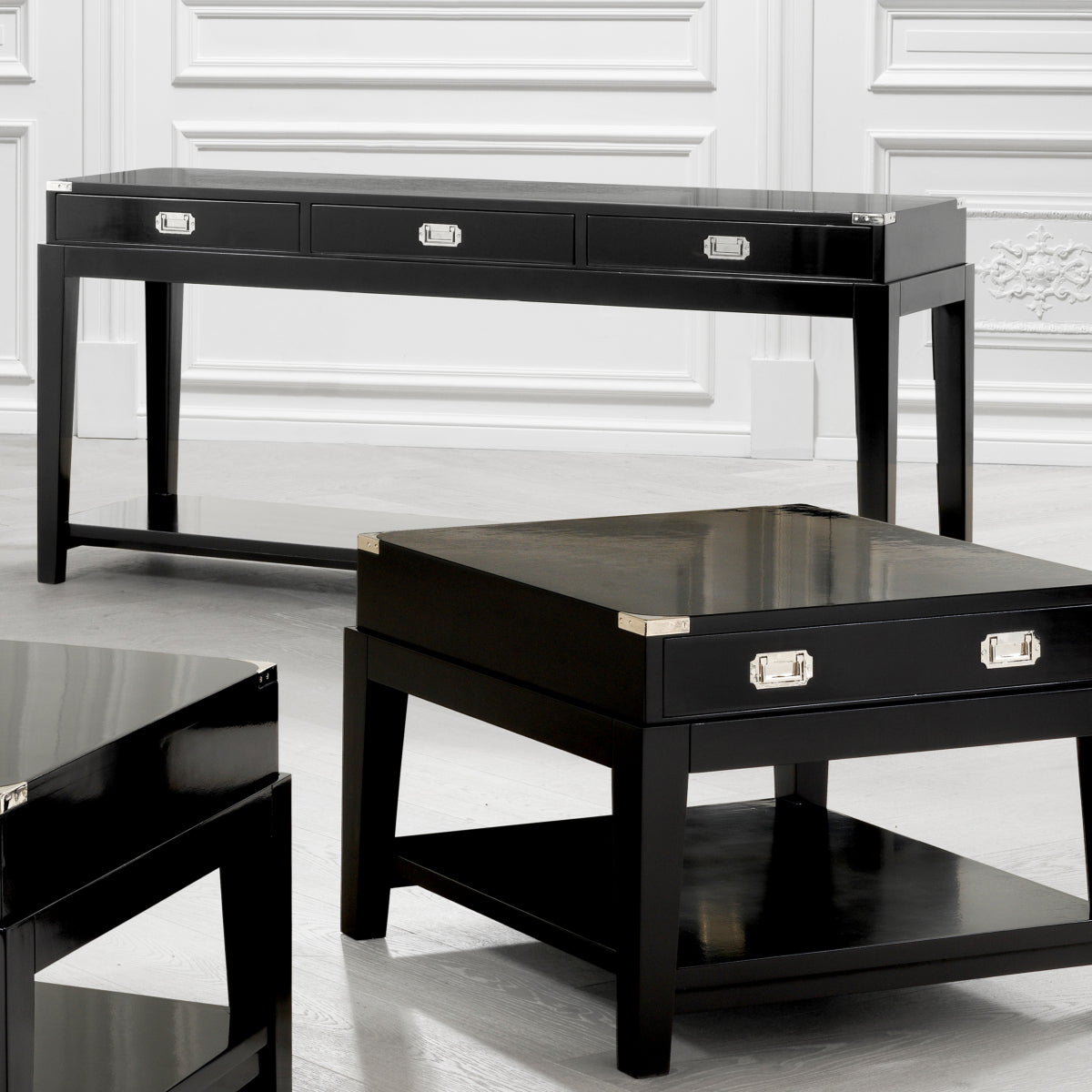 Black Wood Console Table Military | Eichholtzmh.com