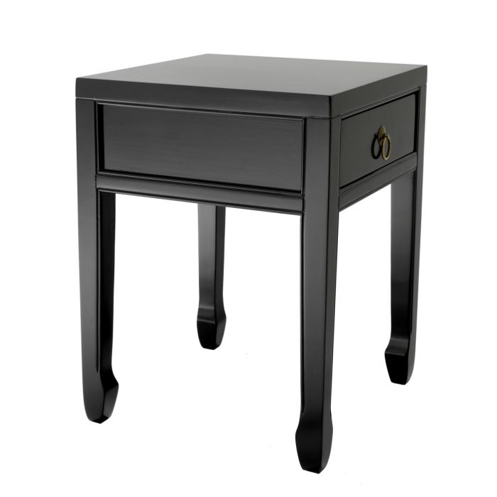 Side Table Chinese Low waxed black finish