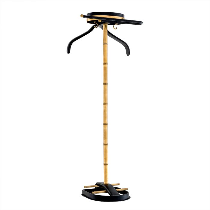 Dressboy McKinsey vintage brass finish black leath