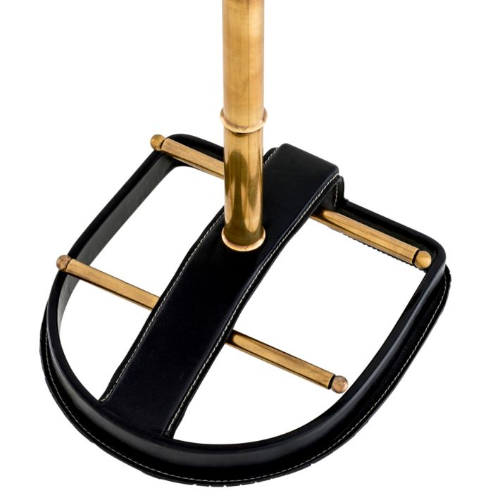 Dressboy McKinsey vintage brass finish black leath