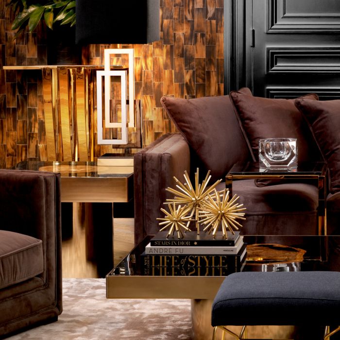 Object Meteor set of 3 polished brass