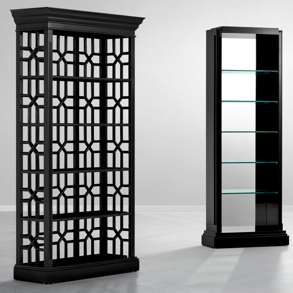 Black Glass Display Cabinet Colliers | Eichholtzmh.com