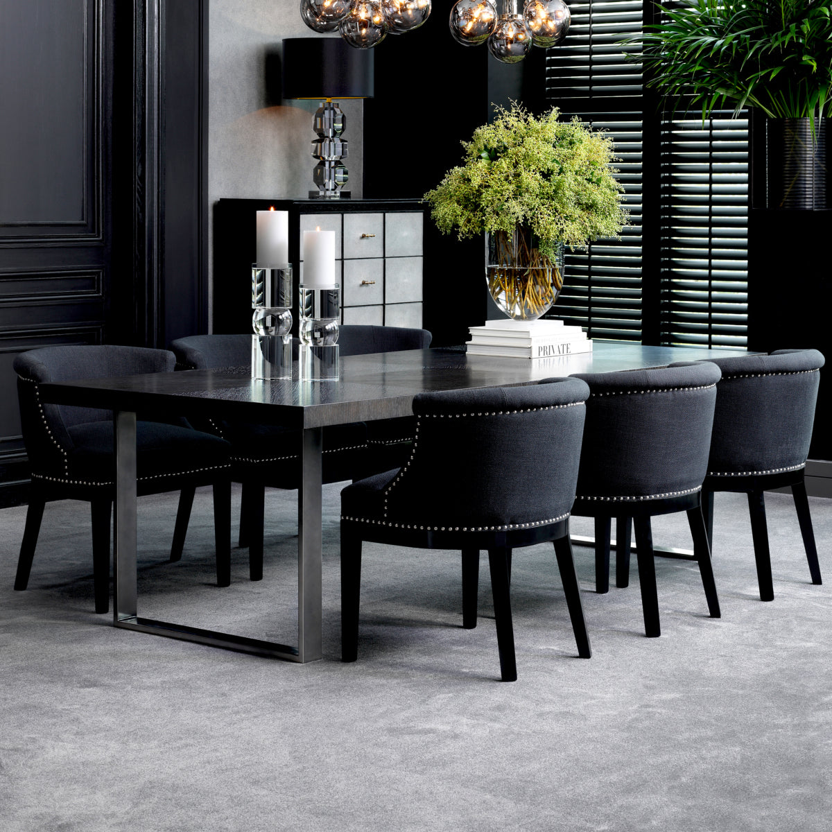 Charcoal Oak Dining Table Borghese | Eichholtzmh.com