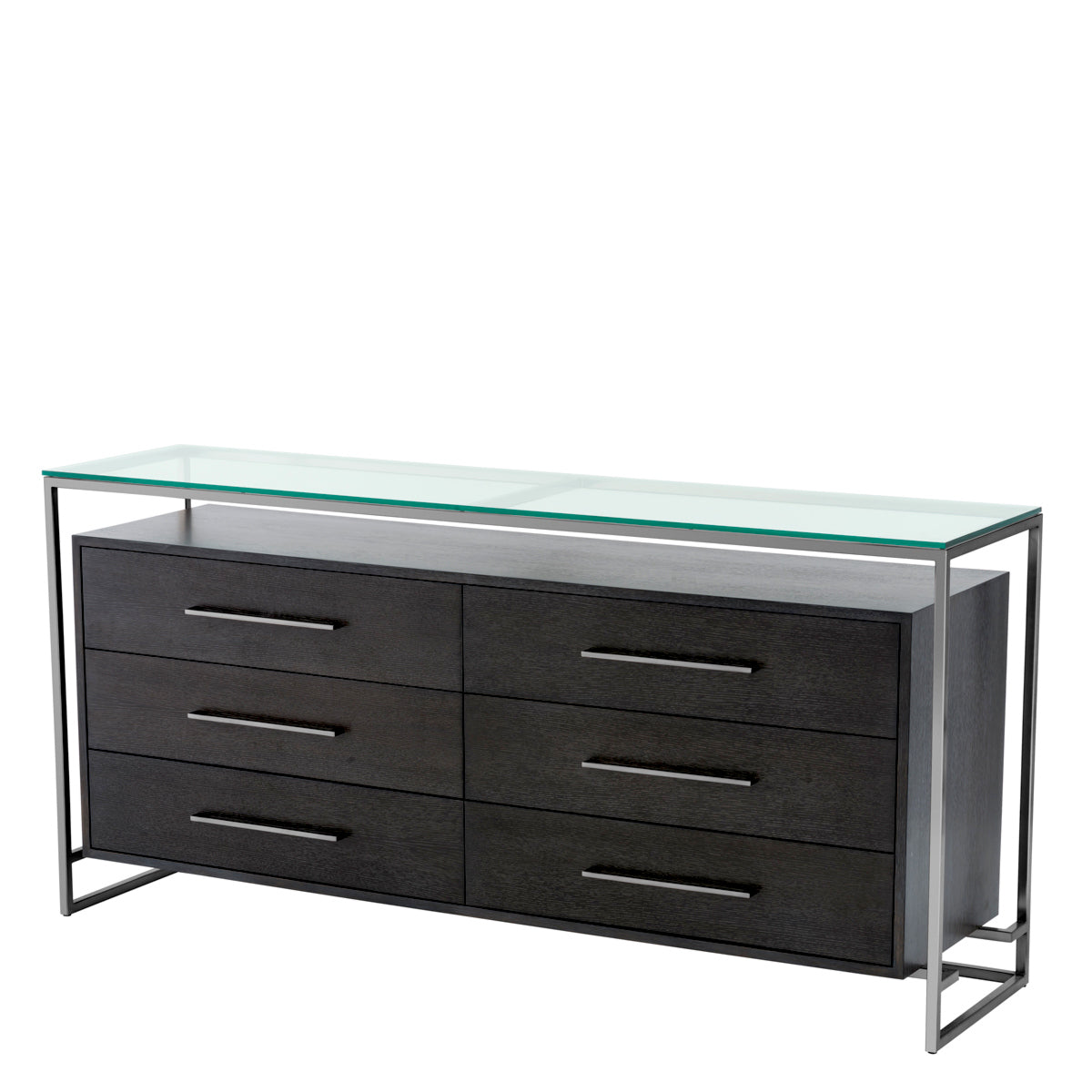 black and oak dresser Mid-Century 3-Drawer Arched Dresser Black Oak (Set of 3) main image 0