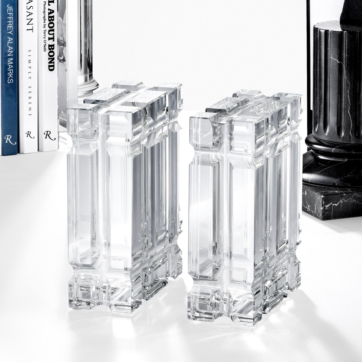 Crystal Glass Bookends (2) Linea | Eichholtzmh.com