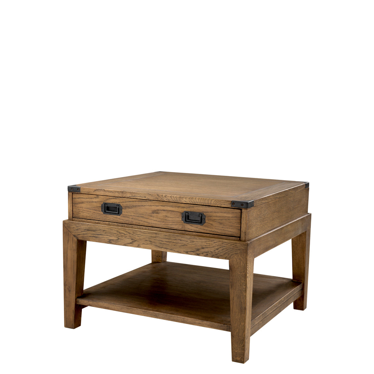 Brown Wooden Side Table Military