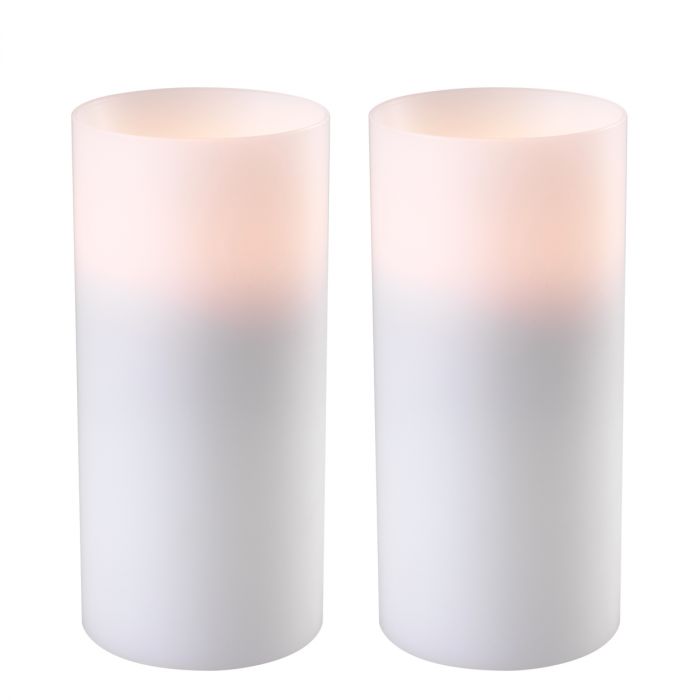 Artificial Candle deep ø 10 x H. 21 cm white S/2