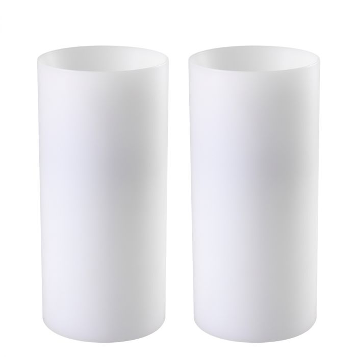 Artificial Candle deep ø 10 x H. 21 cm white S/2