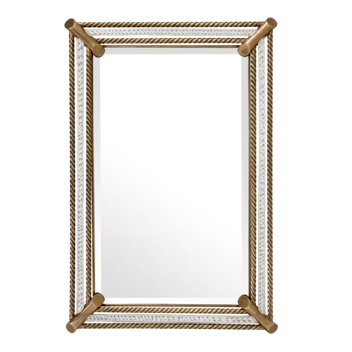 Mirror Civita vintage brass finish