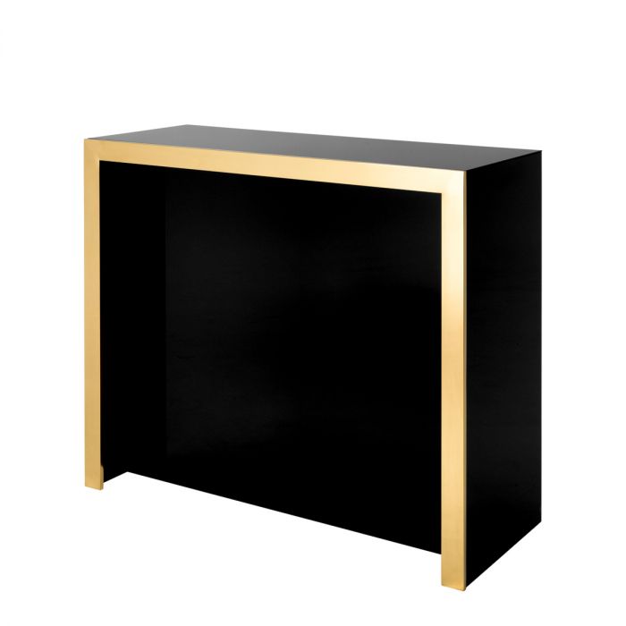 Bar Grimaldi gold finish black glass