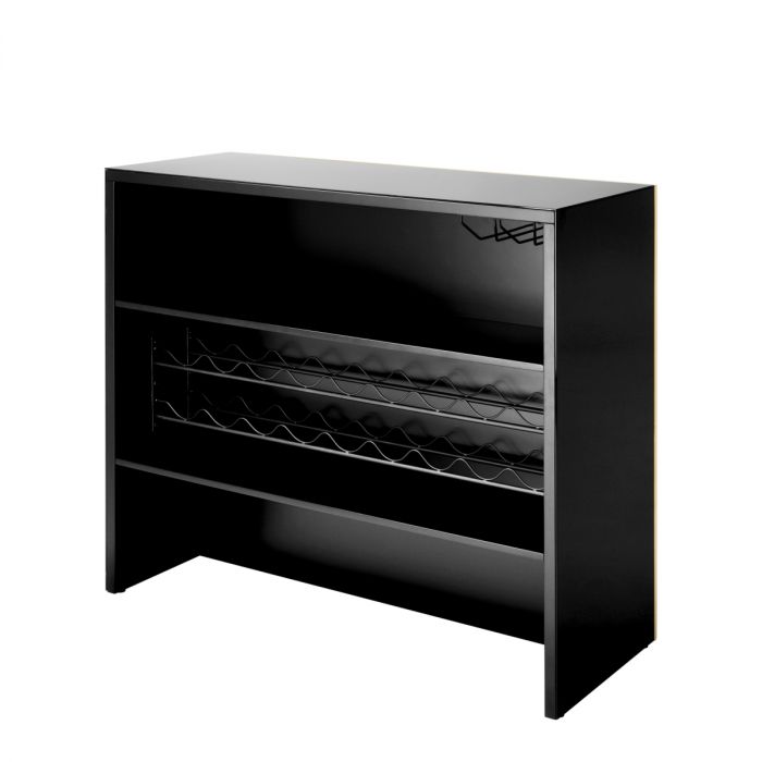 Bar Grimaldi gold finish black glass