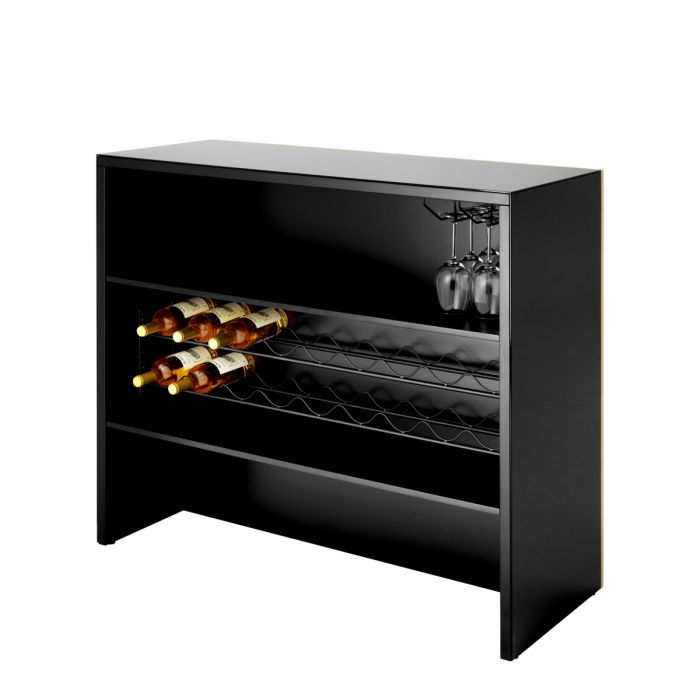 Bar Grimaldi gold finish black glass
