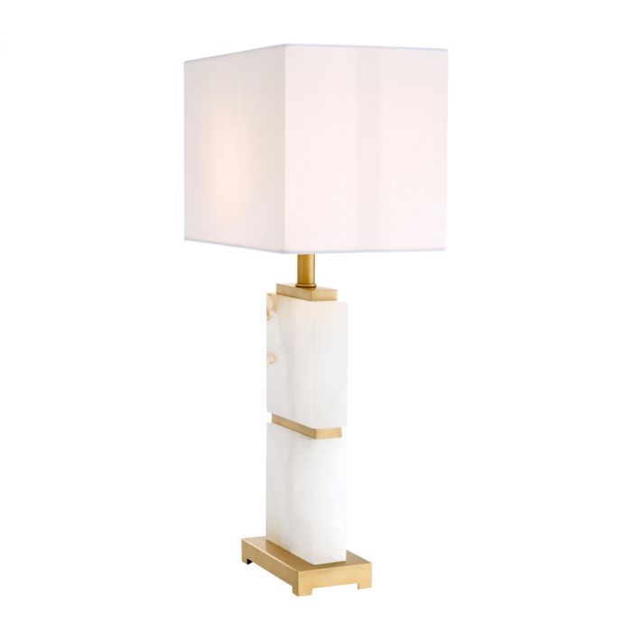 Table Lamp Robbins matte brass finish alabaster