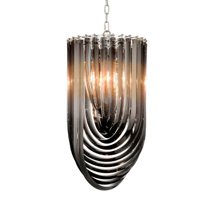 Chandelier Murano smoke 14 inch dia