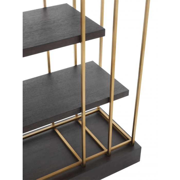 Cabinet Ward brushed brass finish mocha oak veneer