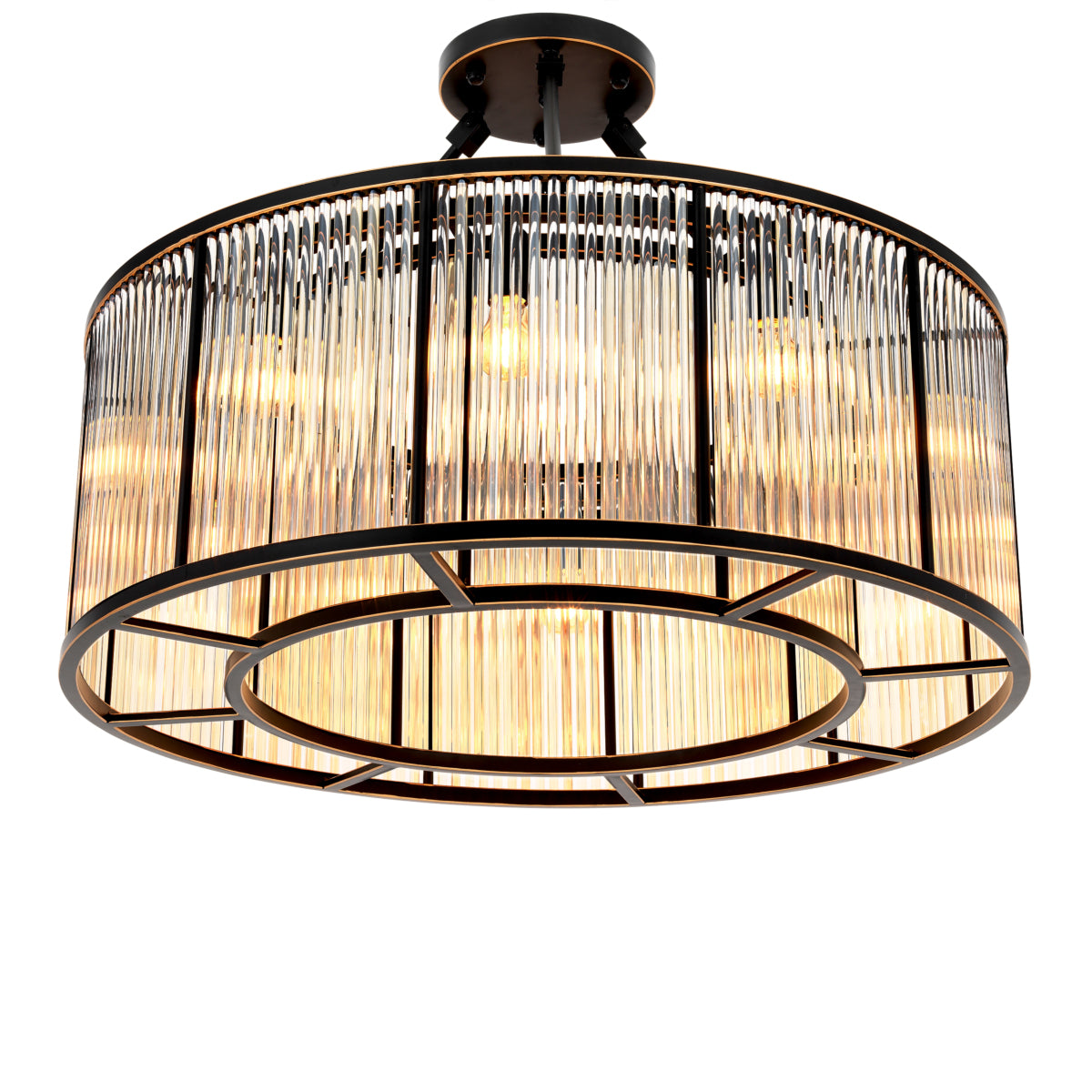 Glass Drum Ceiling Lamp L Bernardi