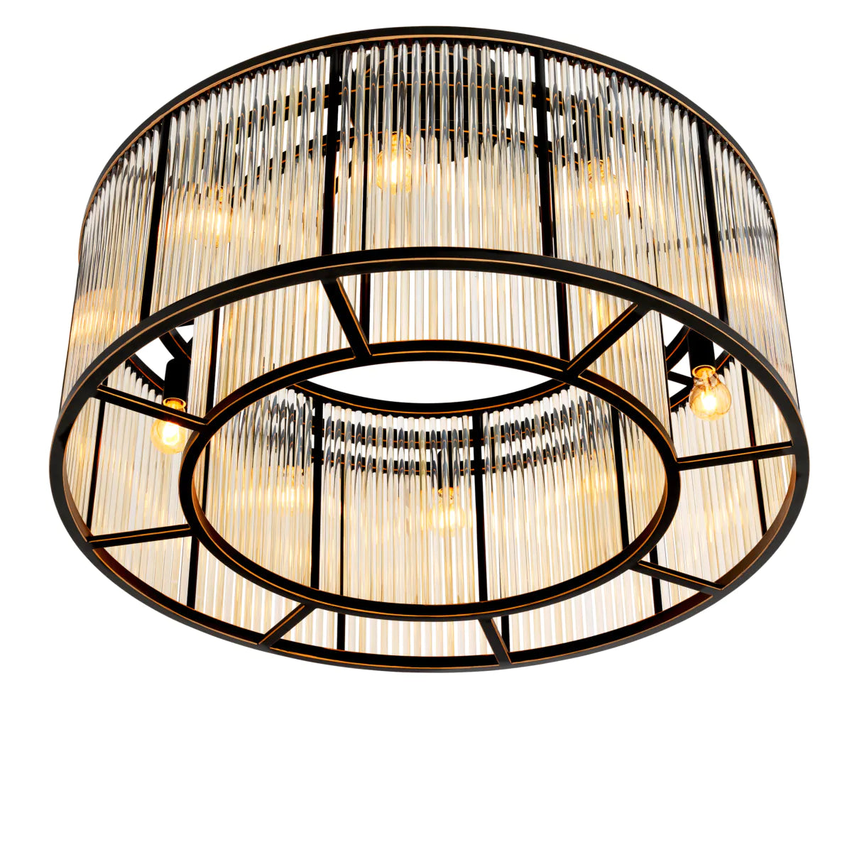 Glass Drum Ceiling Lamp L Bernardi