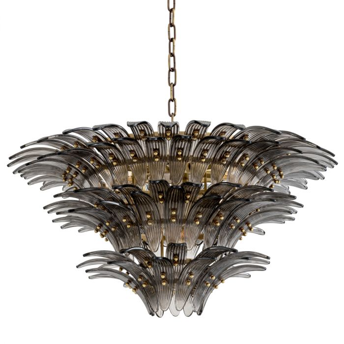 Chandelier Italo light brushed brass finish