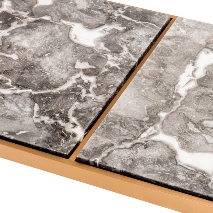 Coffee Table La Quinta br brass finish grey marble