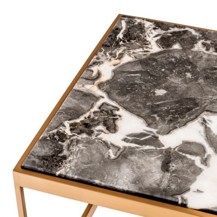 Coffee Table La Quinta br brass finish grey marble
