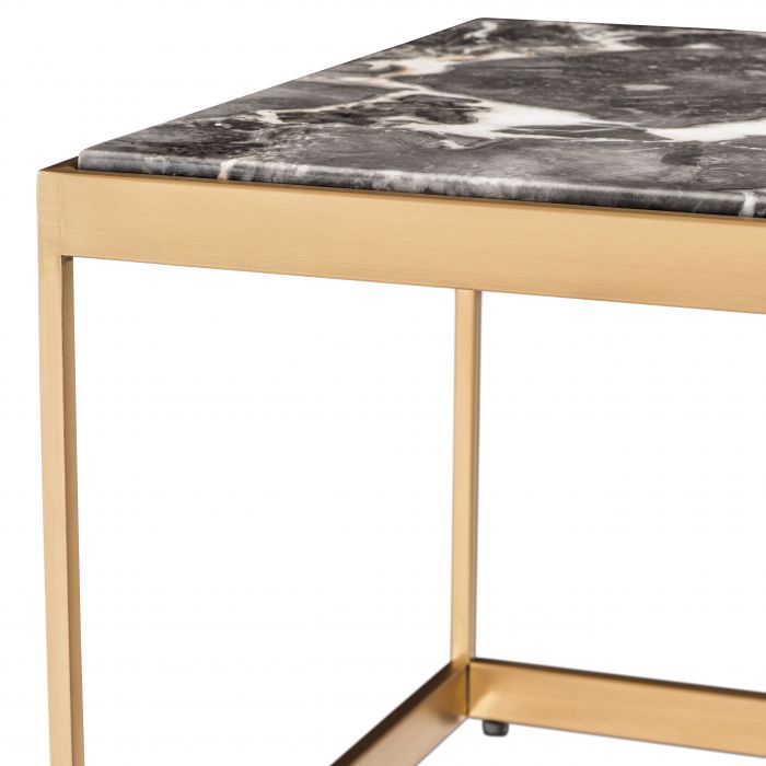 Coffee Table La Quinta br brass finish grey marble