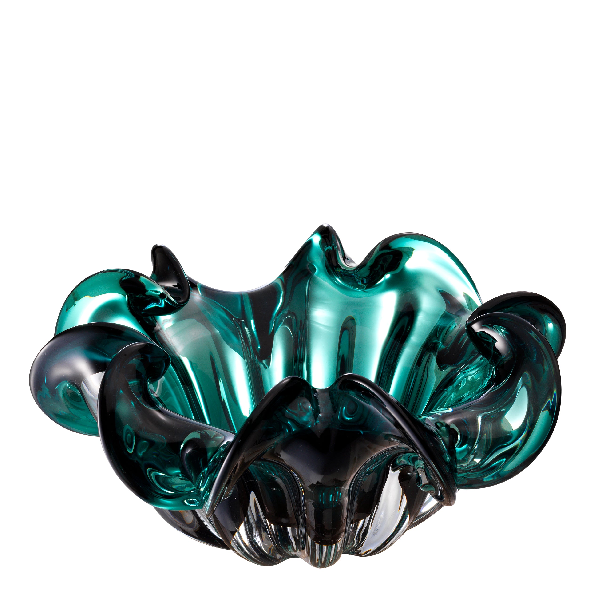 Green Hand-Blown Glass Bowl Triada
