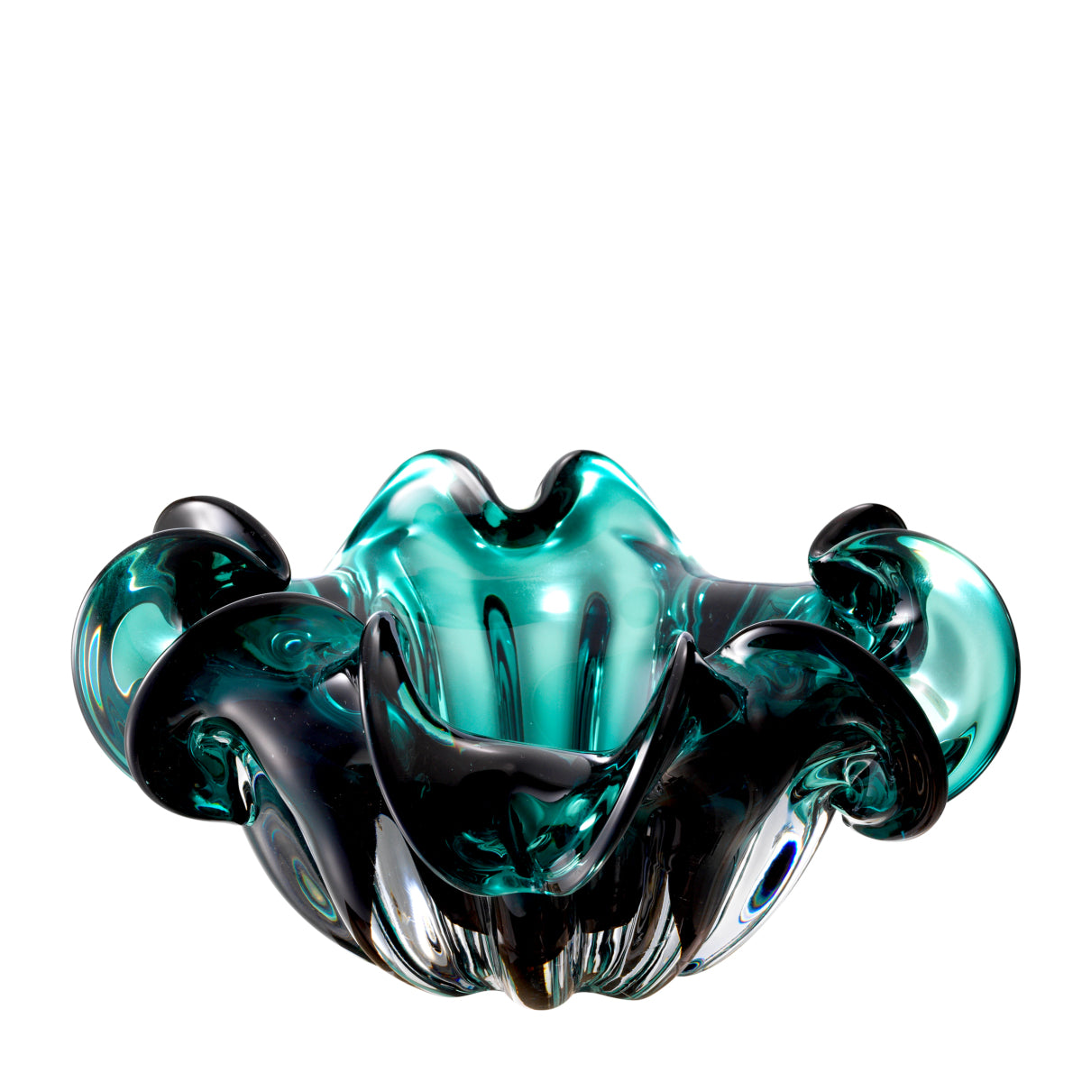Green Hand-Blown Glass Bowl Triada