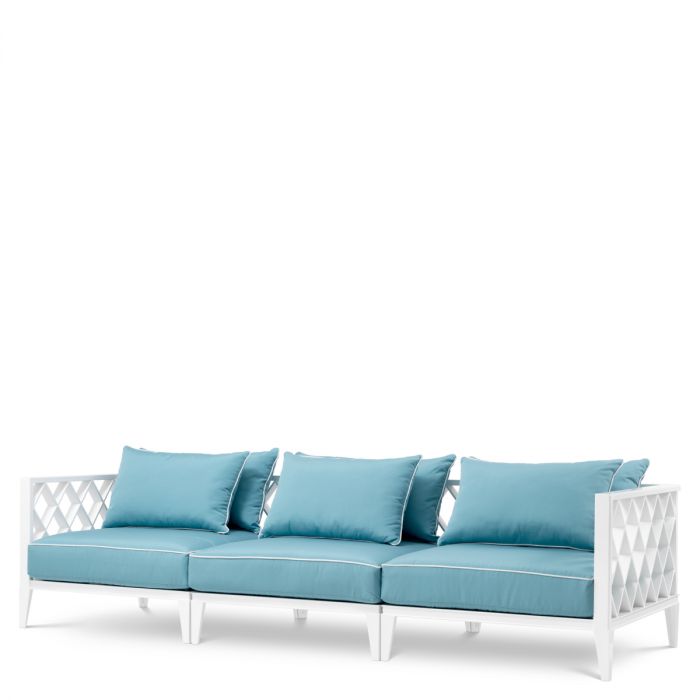 Outdoor Sofa Ocean Club L white sunbrella mineral blue