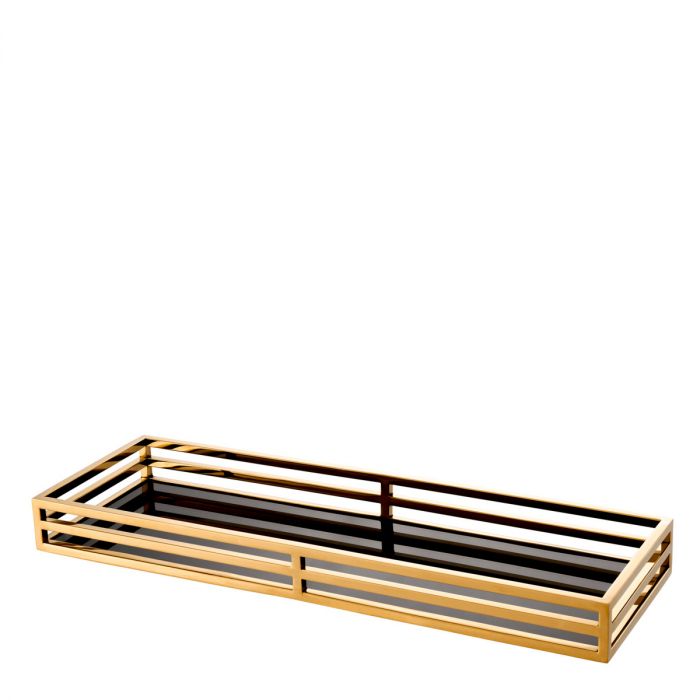Tray Ersa rectangular gold finish