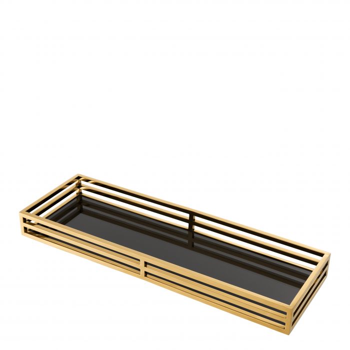 Tray Ersa rectangular gold finish
