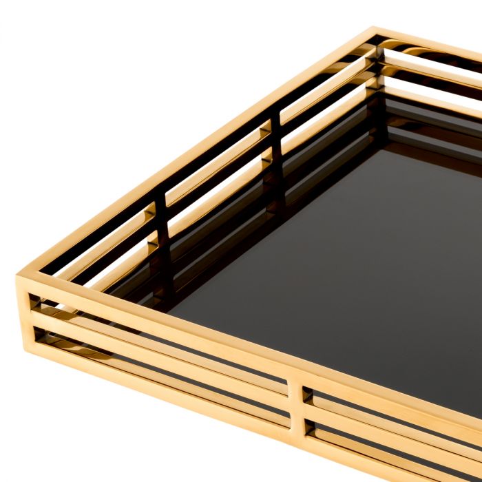 Tray Giacomo gold finish rectangular
