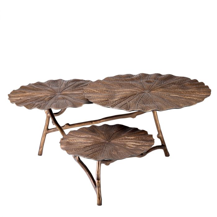 Coffee Table Colibri antique brass finish