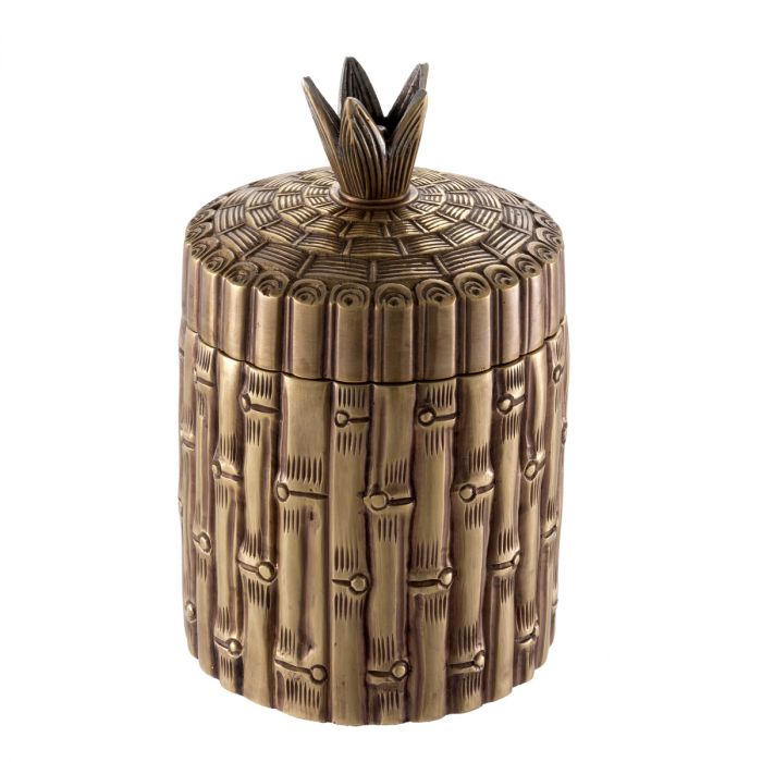 Box Bamboo round vintage brass finish