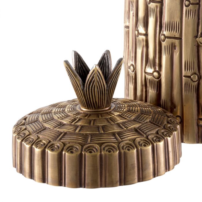 Box Bamboo round vintage brass finish