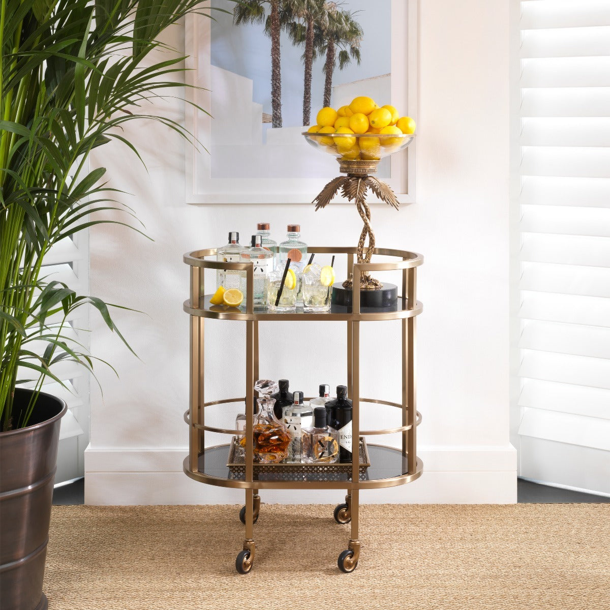 Brushed Brass 2-Layer Trolley Townhouse