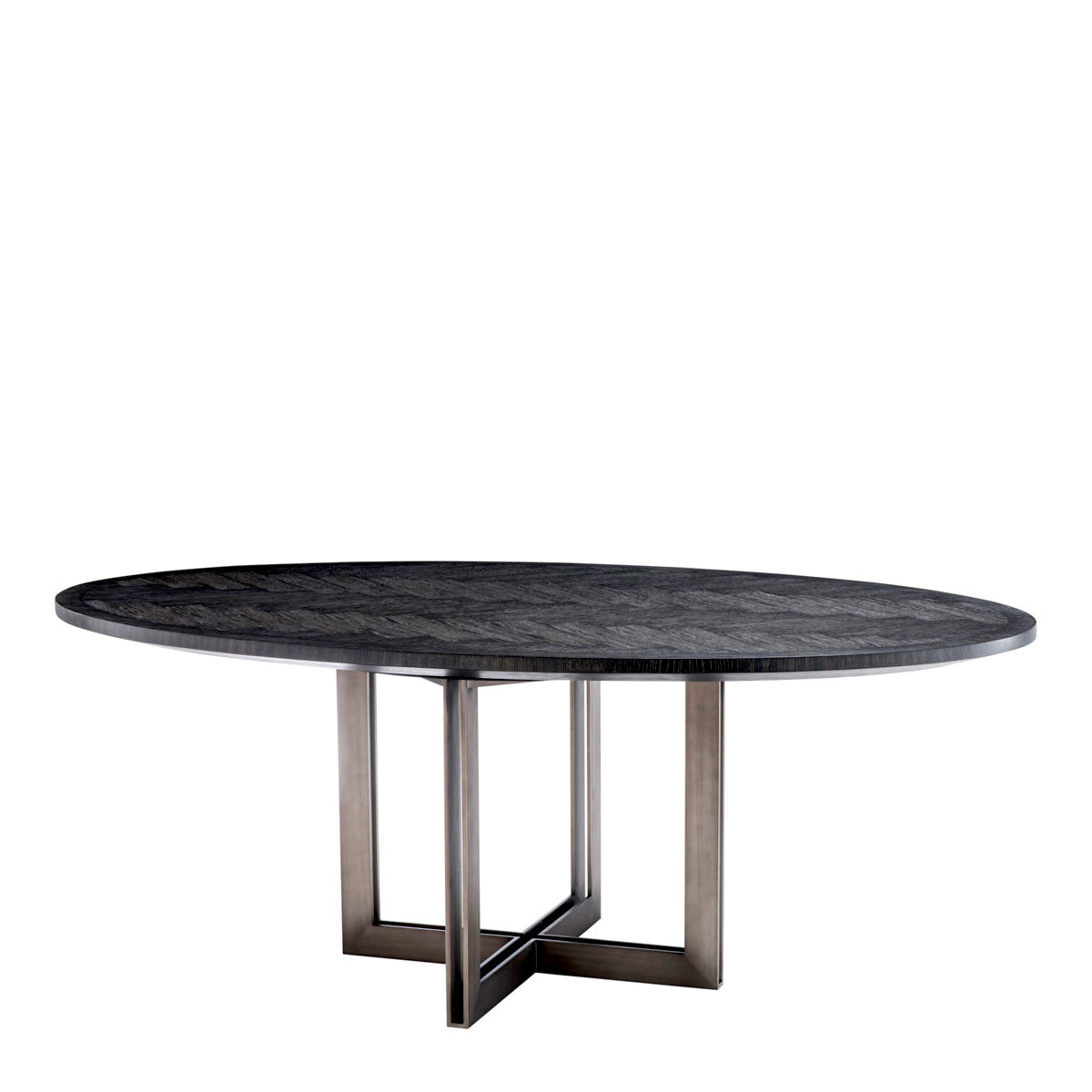 Charcoal Oak Oval Dining Table Melchior