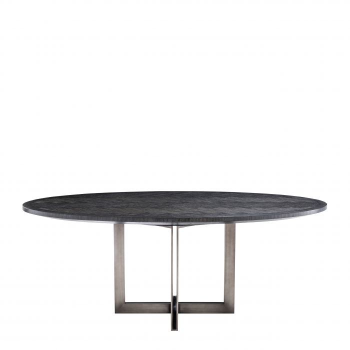 Dining Table Melchior oval charcoal oak veneer