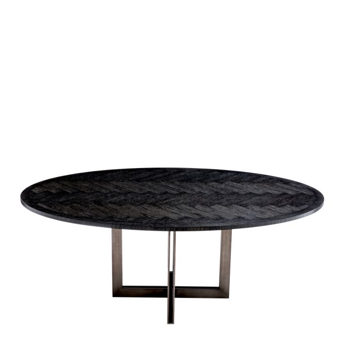 Dining Table Melchior oval charcoal oak veneer