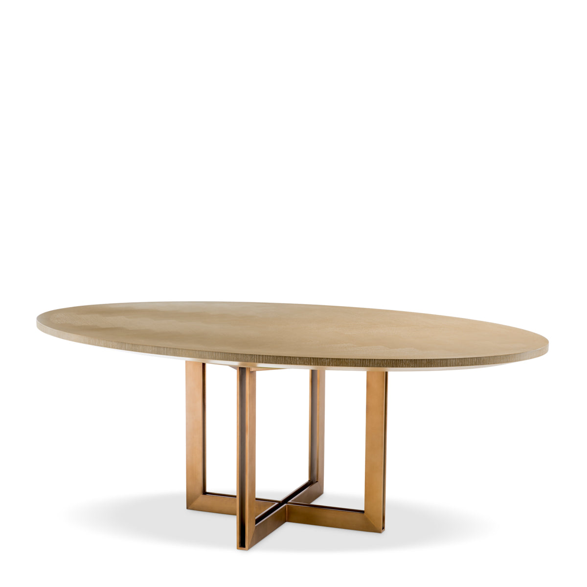 Washed Oval Oak Dining Table Melchior