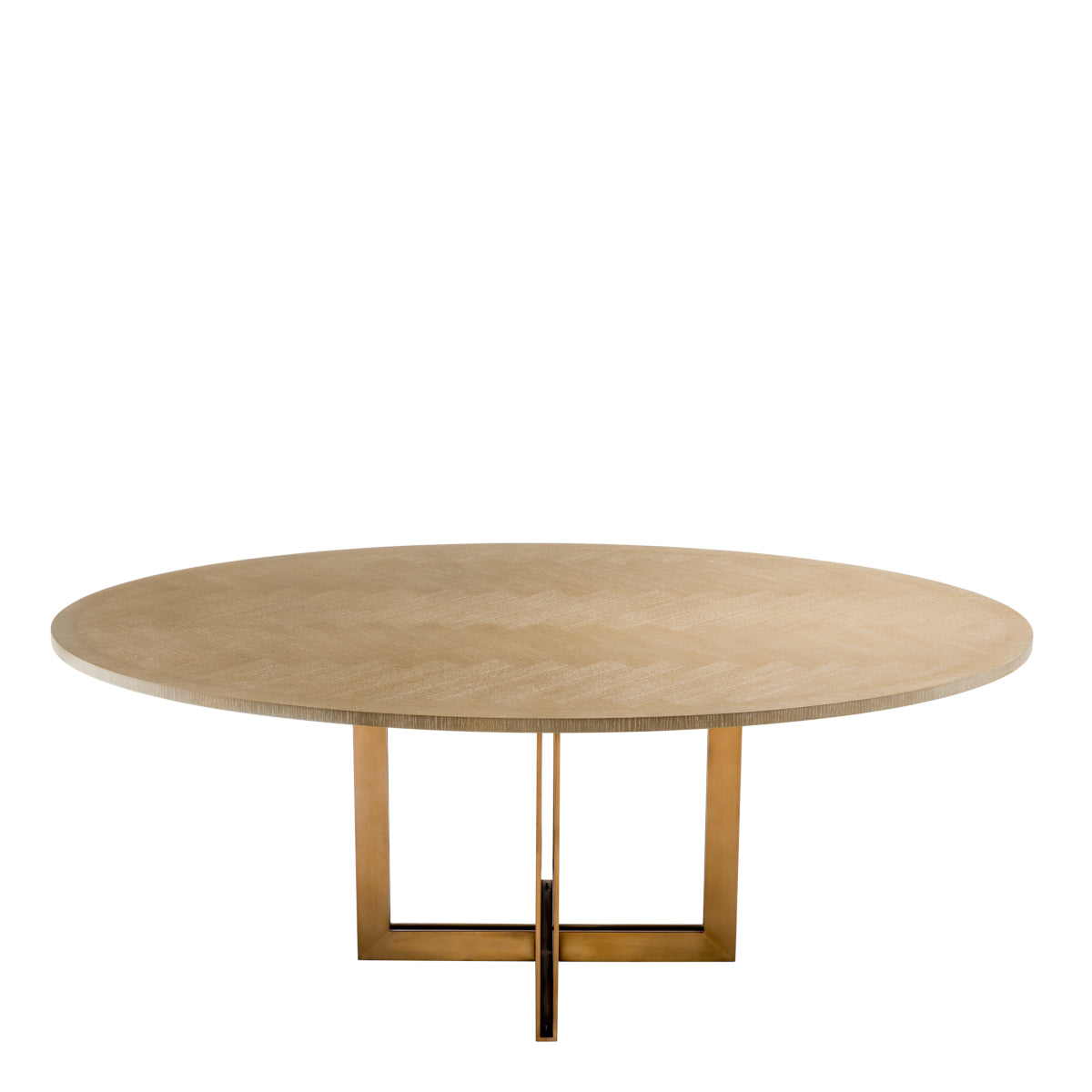 Washed Oval Oak Dining Table Melchior