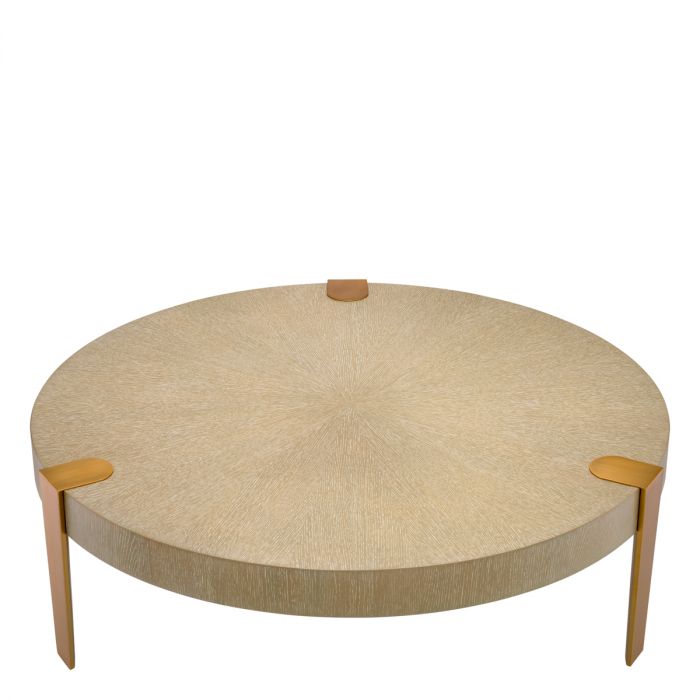 Coffee Table Oxnard washed oak veneer br brass