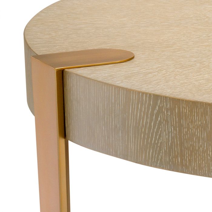 Coffee Table Oxnard washed oak veneer br brass