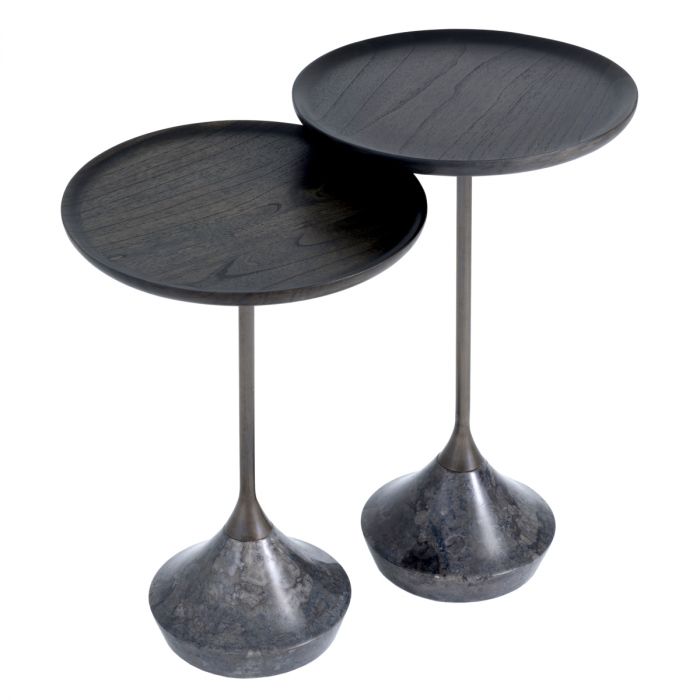 Side Table Puglia grey marble set of 2
