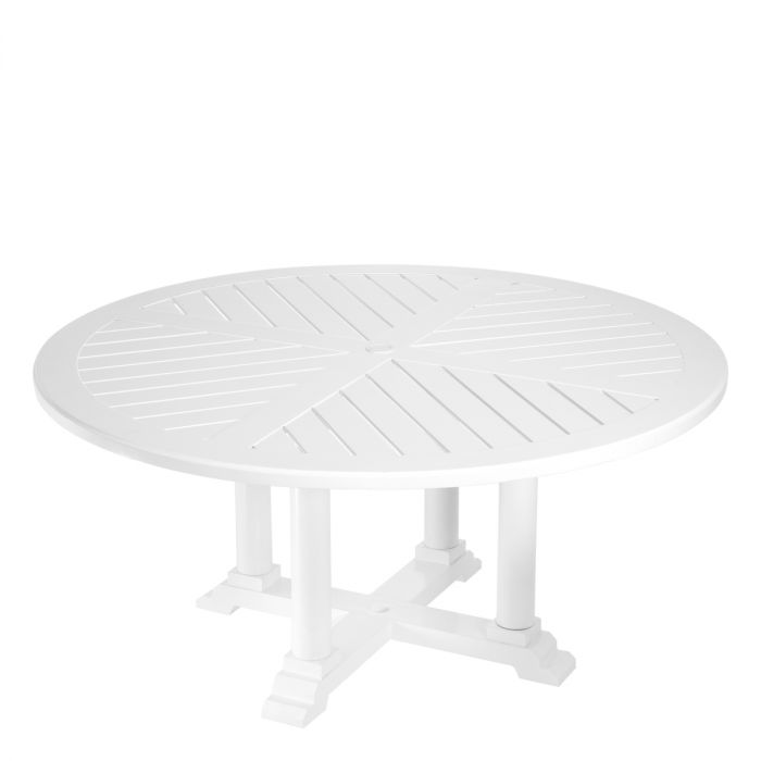 Outdoor Dining Table Bell Rive round L white