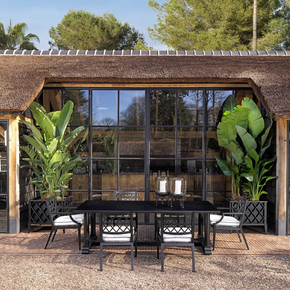 Black Rectangular Outdoor Dining Table Bell Rive