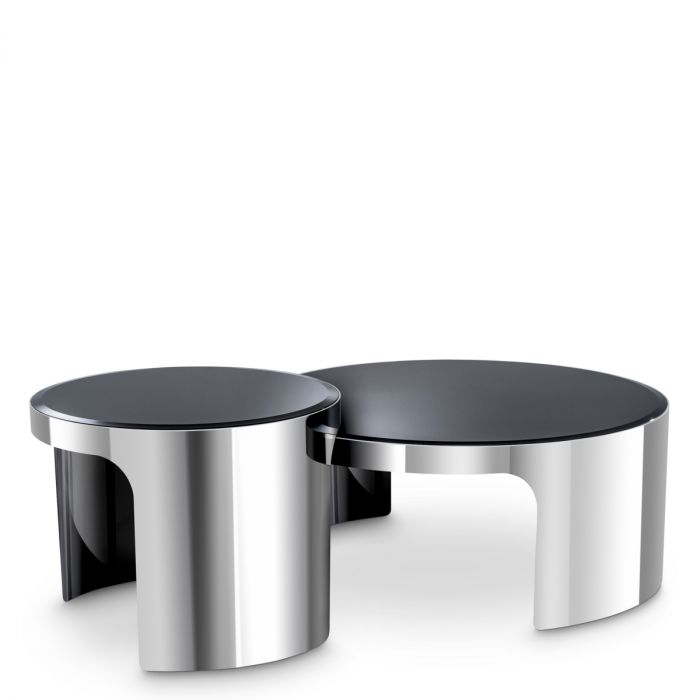 Coffee Table Piemonte polished ss set of 2