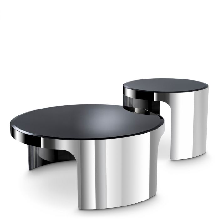 Coffee Table Piemonte polished ss set of 2