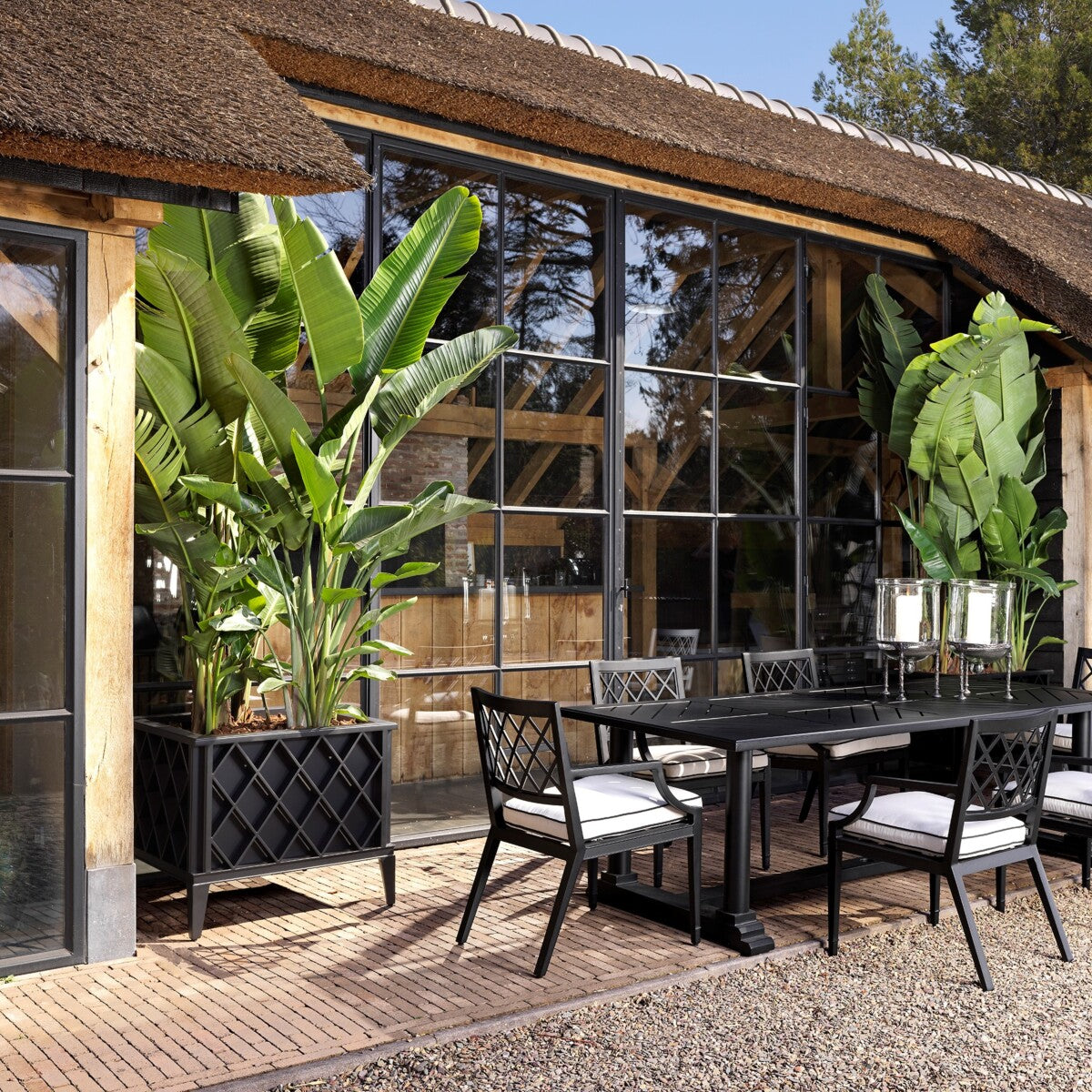 Black Outdoor Planter Ocean Club